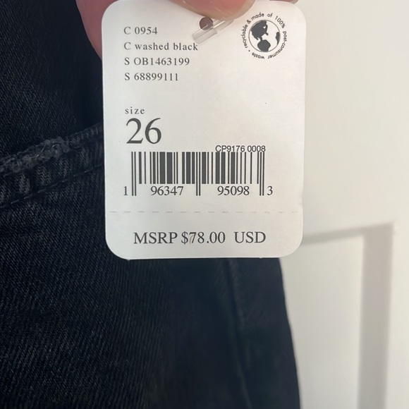 Free People Maggie Mid Rise Straight Washed Black Jeans - Picture 6 of 6